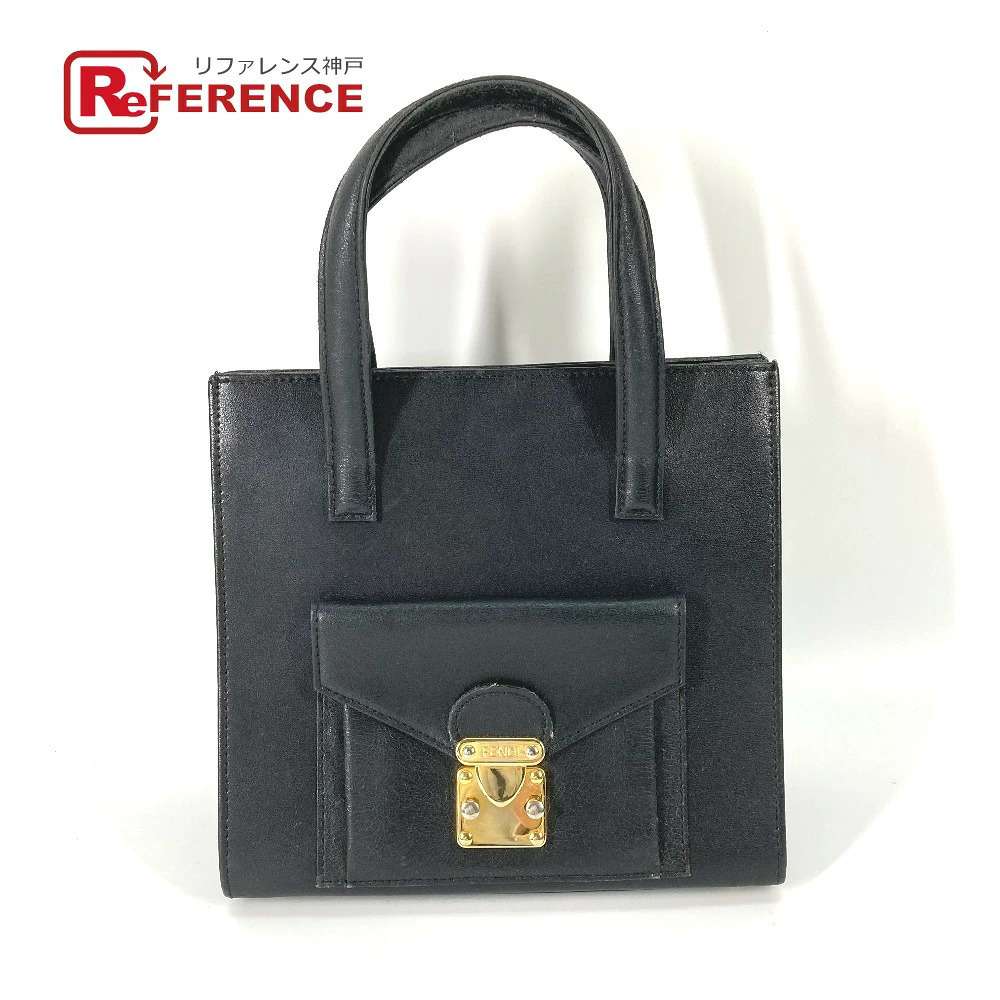 Fendi Handbag Tote Bag Leather Black